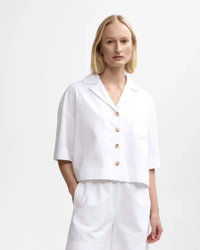 Tara Linen Shirt, White