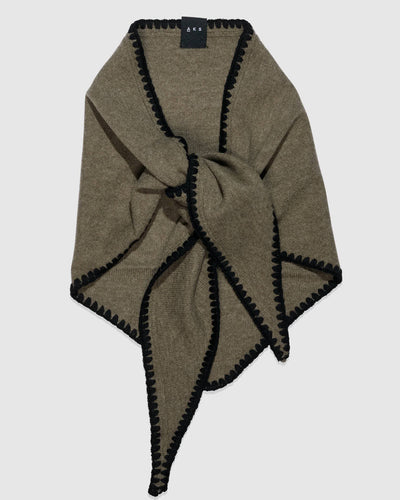 Mina Stitched Merino Scarf, Wood