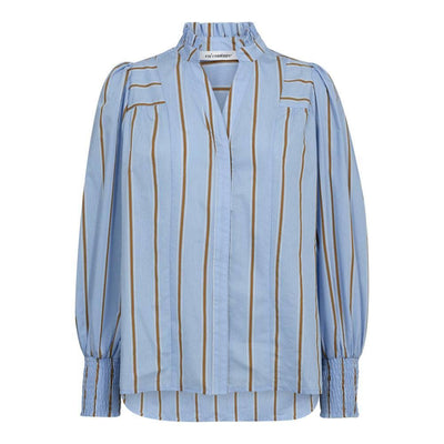 AmoraCC Stripe V-Shirt, Pale Blue fra Co`couture hos Tråkk Inn