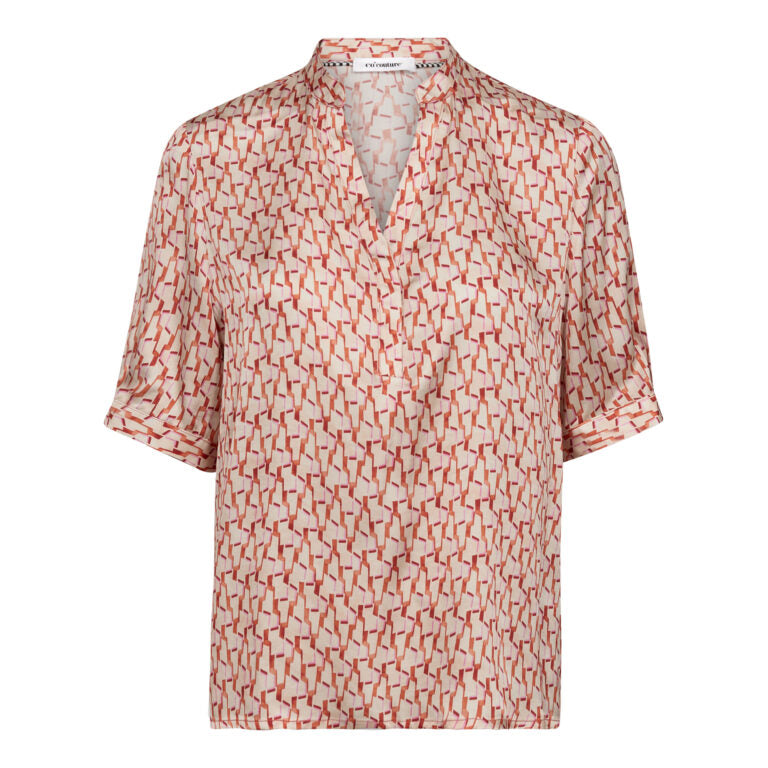 Co'couture rød bluse - på modell forfra