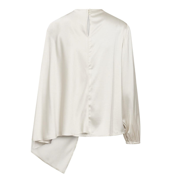 IdunCC Cape LS Blouse, OffWhite