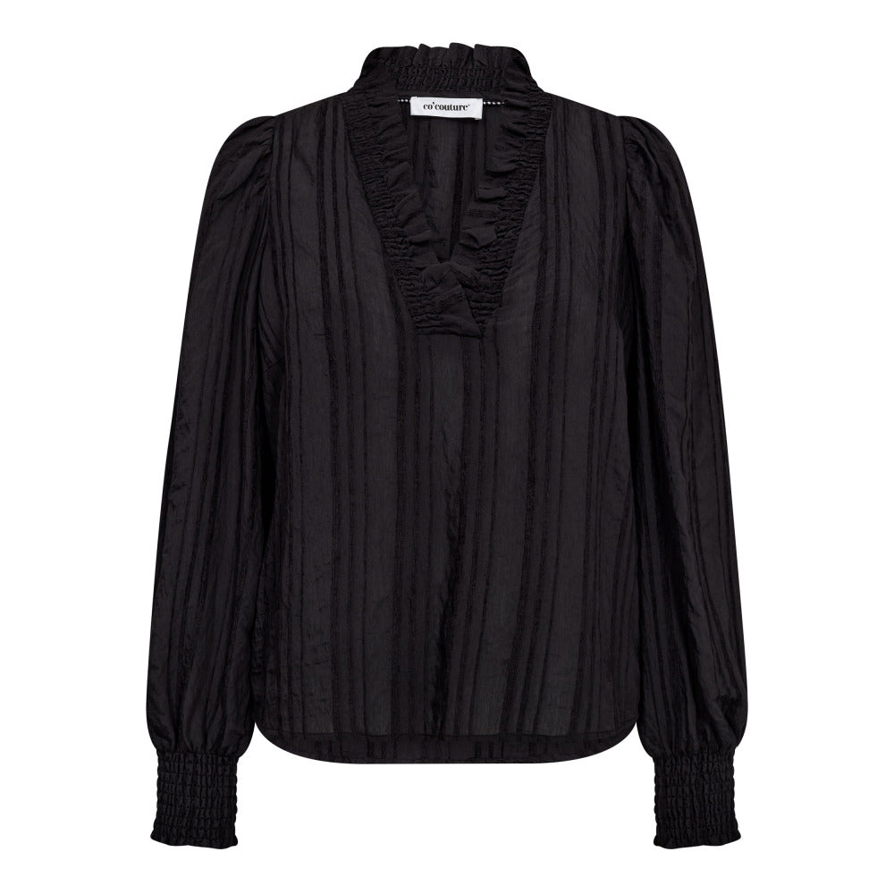Co`couture svart bluse - forfra