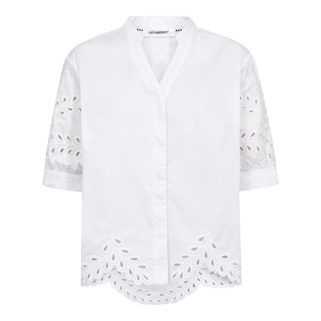 PoppyCC Emb. V-Shirt, White