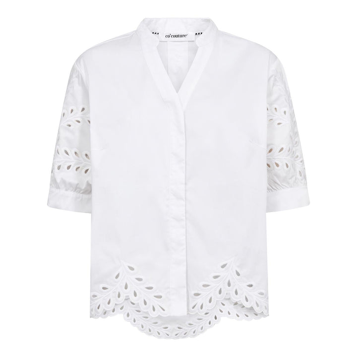 PoppyCC Emb. V-Shirt, White