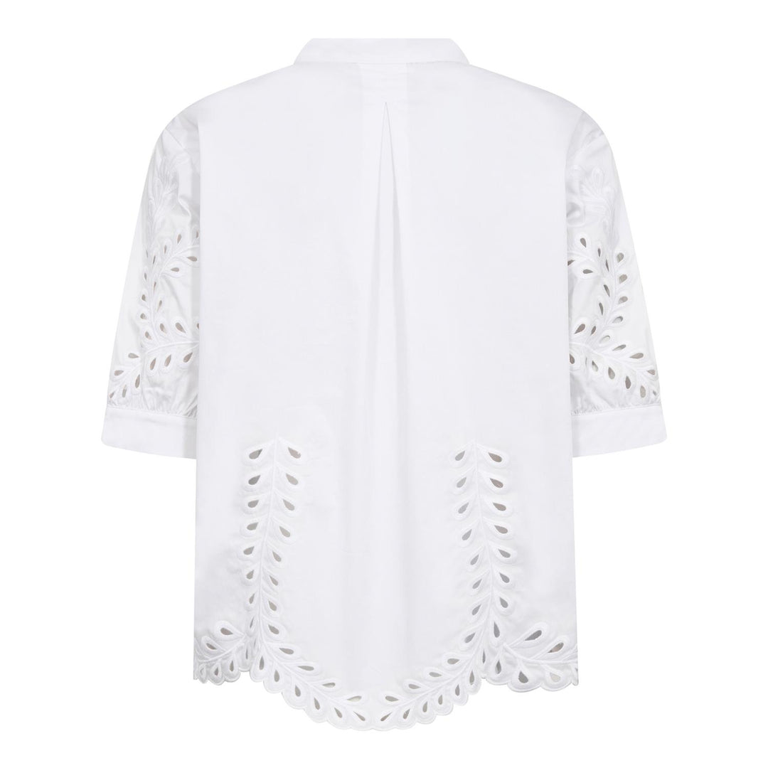 PoppyCC Emb. V-Shirt, White