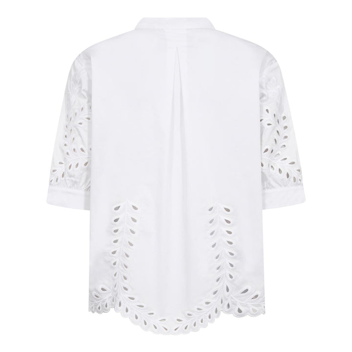 PoppyCC Emb. V-Shirt, White