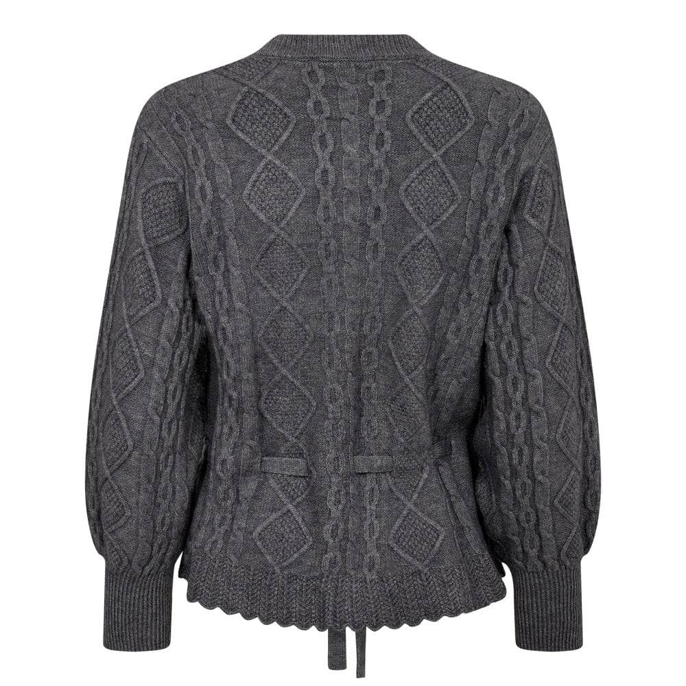 RowCC Cable Cardigan, Grey Melange