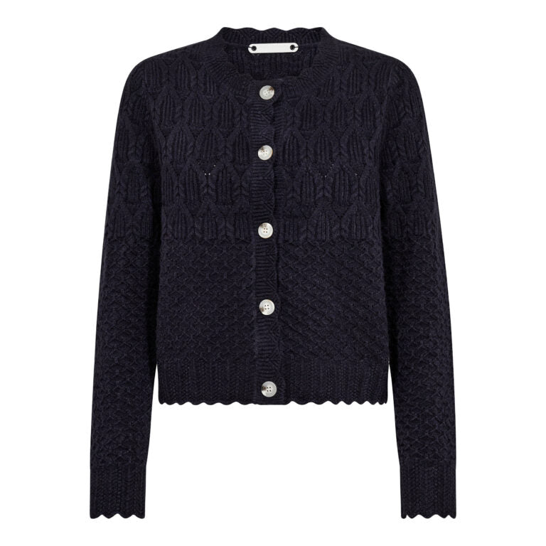 RowCC Pointelle Cardigan, Navy
