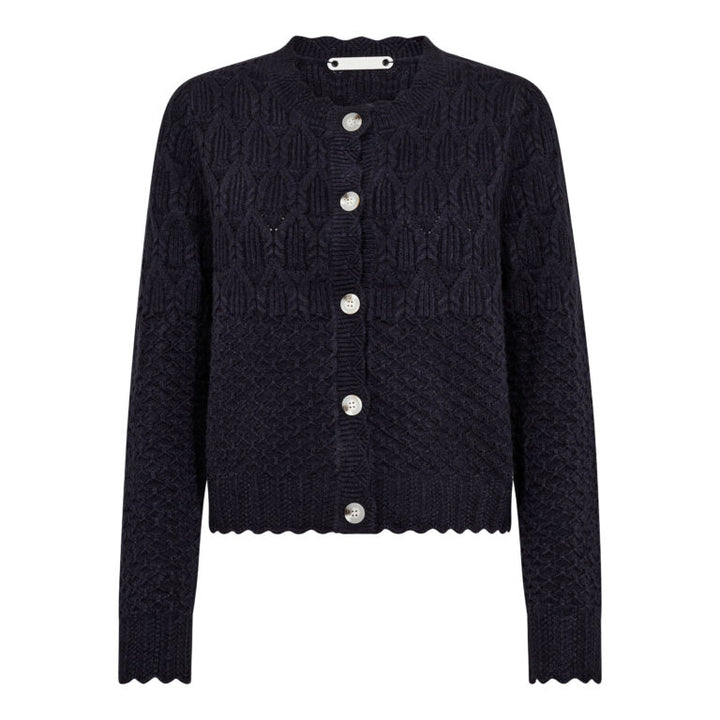 RowCC Pointelle Cardigan, Navy