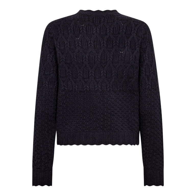 RowCC Pointelle Cardigan, Navy