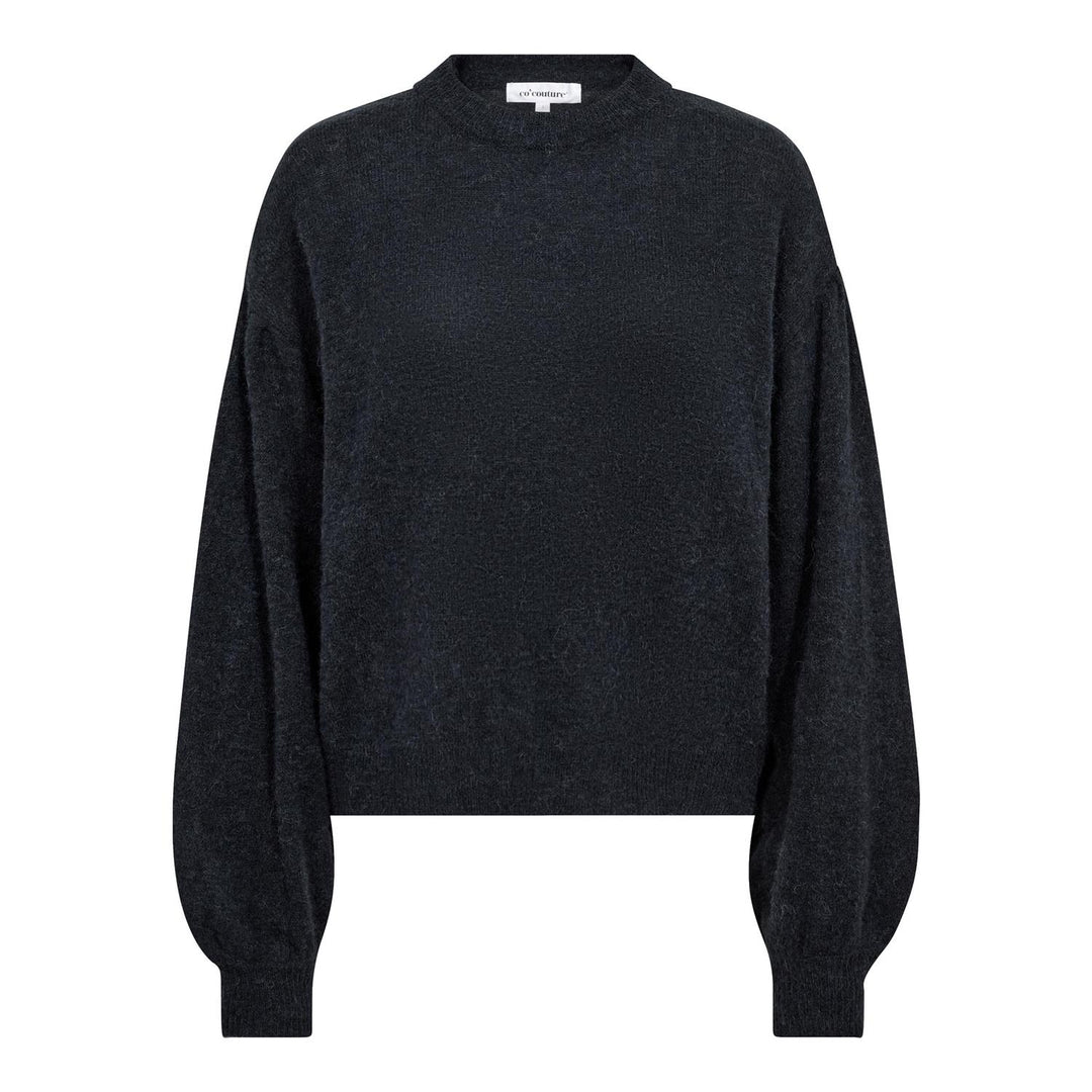 Co'couture marineblå genser puffermer - forfra
