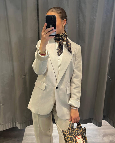 LisaCC Linen Single Blazer, Bone