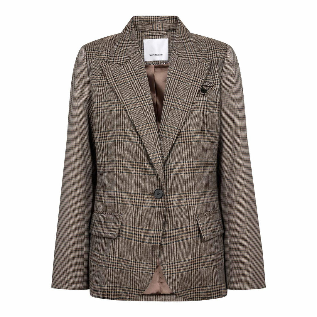 Co'couture brun jakke blazer rutet - forfra