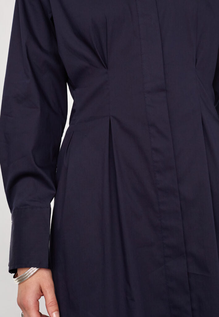SannaCC Shirt Long Dress, Navy