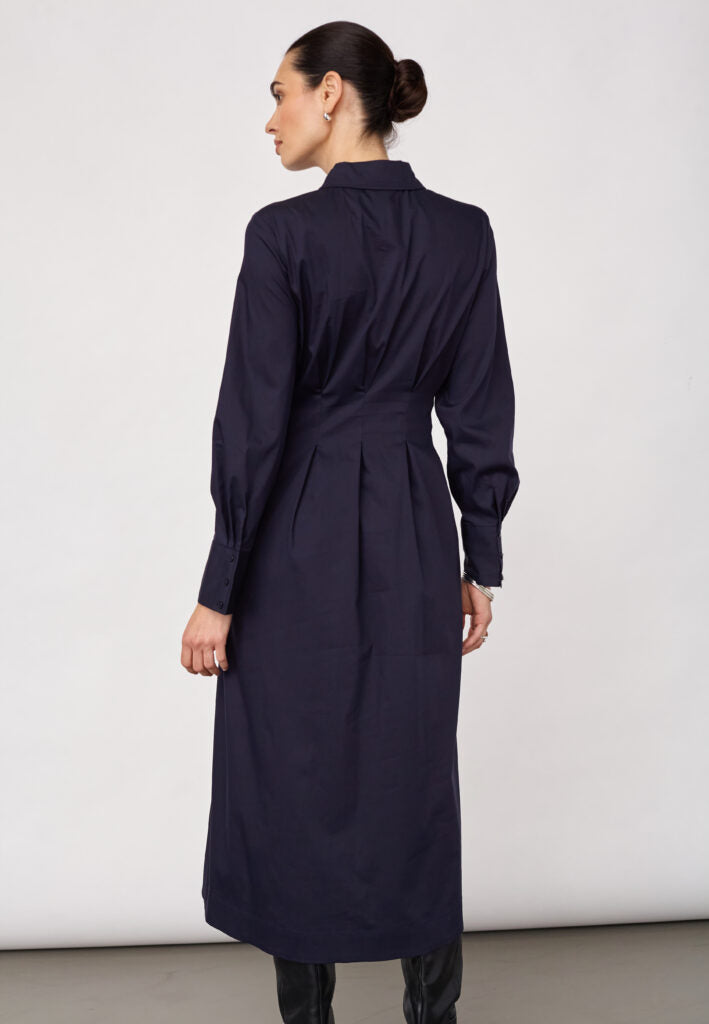 SannaCC Shirt Long Dress, Navy