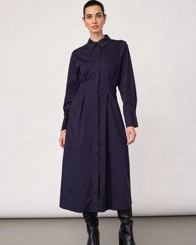 SannaCC Shirt Long Dress, Navy