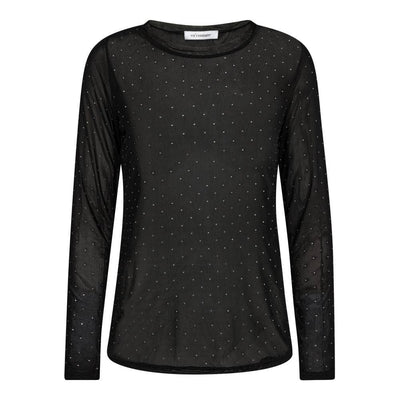 Crystal Mesh Blouse, Black