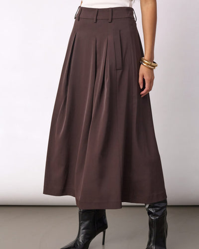 AliniCC Anya Pleat Skirt, Dark Brown