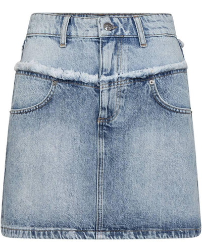 Bowie Block Skirt, Fade Denim