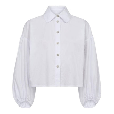 Cotton Crisp Crystal Shirt, White