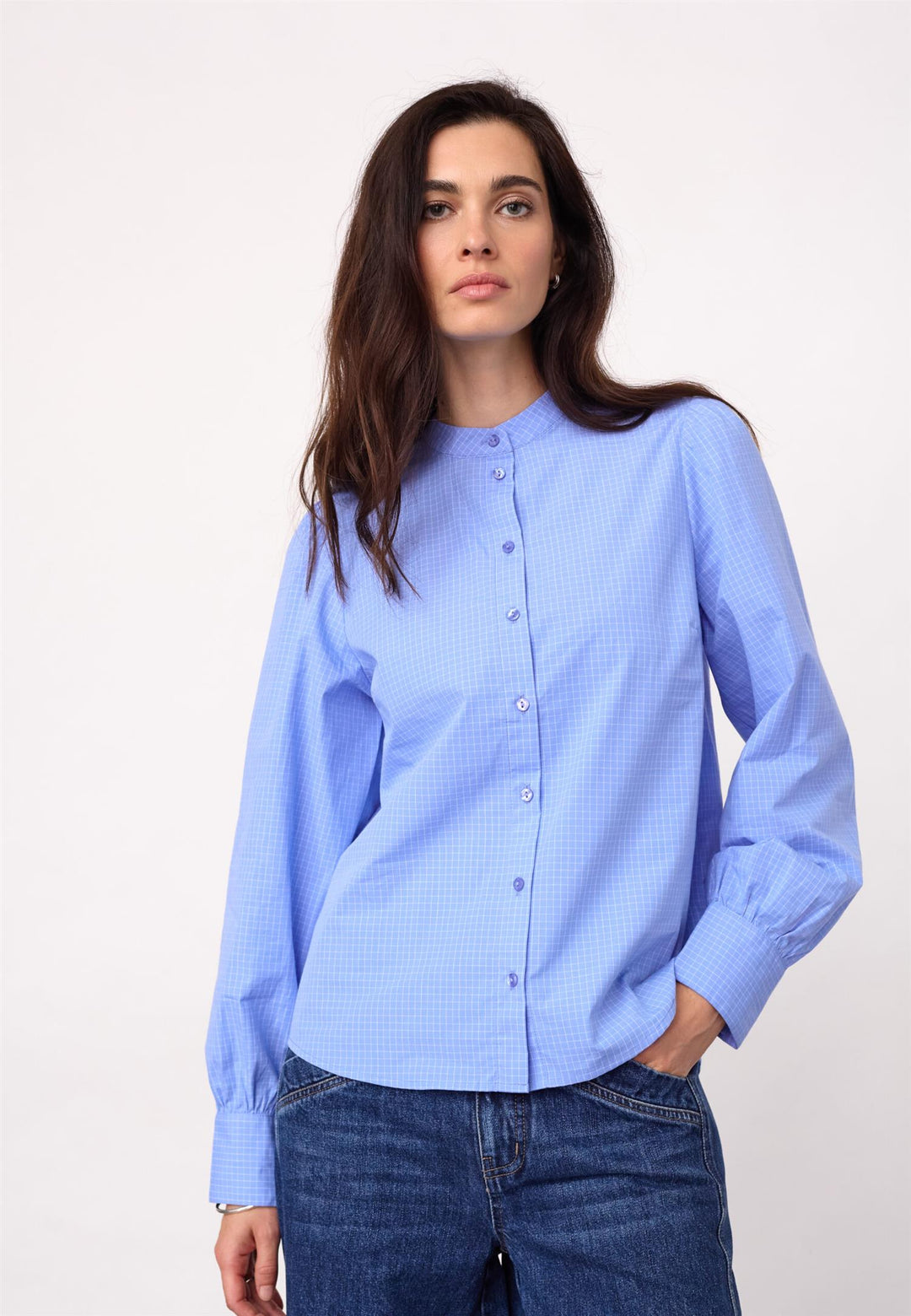 ElonaCC Check Shirt, Pale Blue