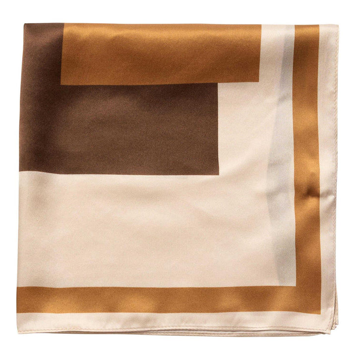 ShilaCC Silk Block Scarf, Brown