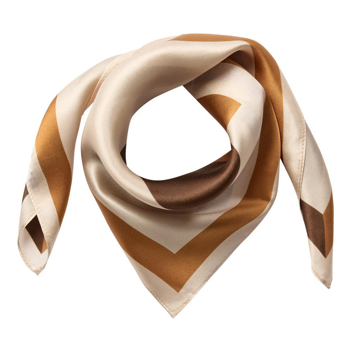 ShilaCC Silk Block Scarf, Brown