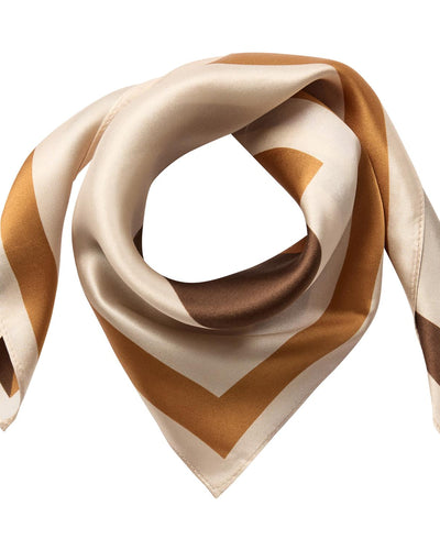 ShilaCC Silk Block Scarf, Brown