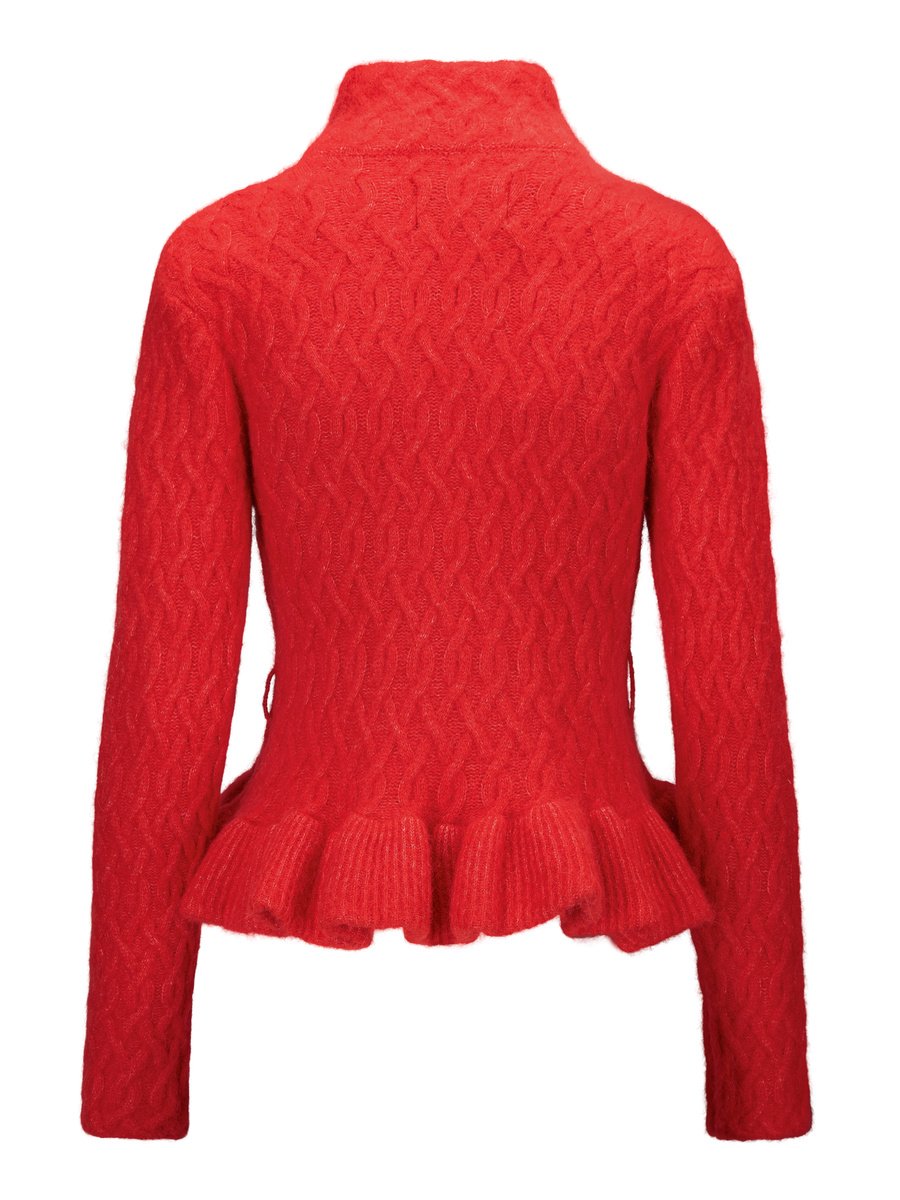 Lene Alpaca Cardigan, Bright Red fra Ella & il - bilde 3