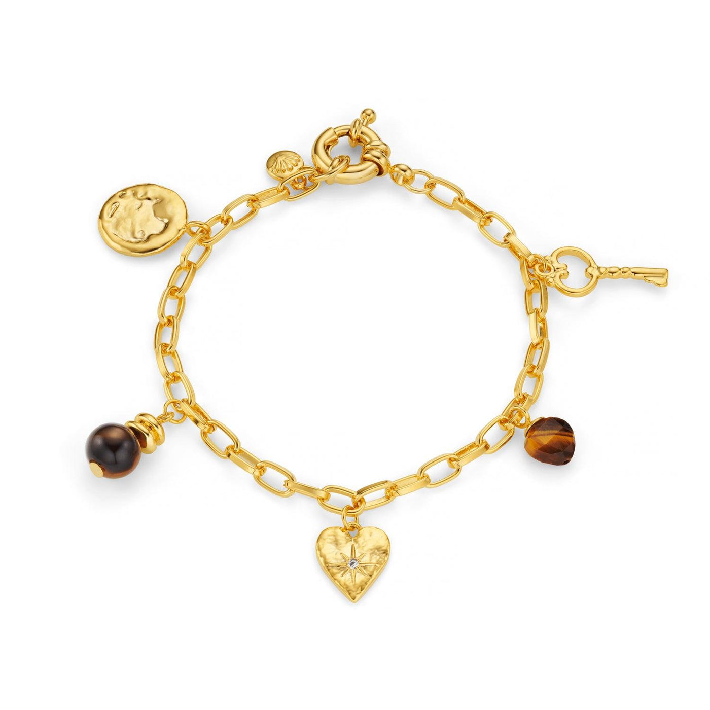 Mixed Charm & Tiger's Eye Bracelet fra Orelia hos Tråkk Inn