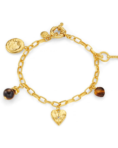 Mixed Charm & Tiger's Eye Bracelet