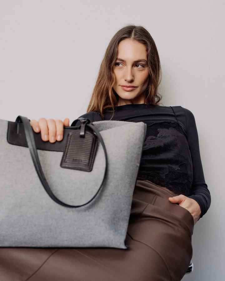 Day Melange Work Bag, Medium Grey Melange