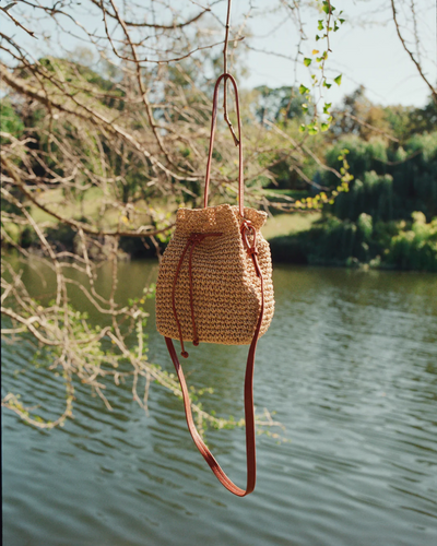 Day Natural Straw Bucket, Starfish Beige