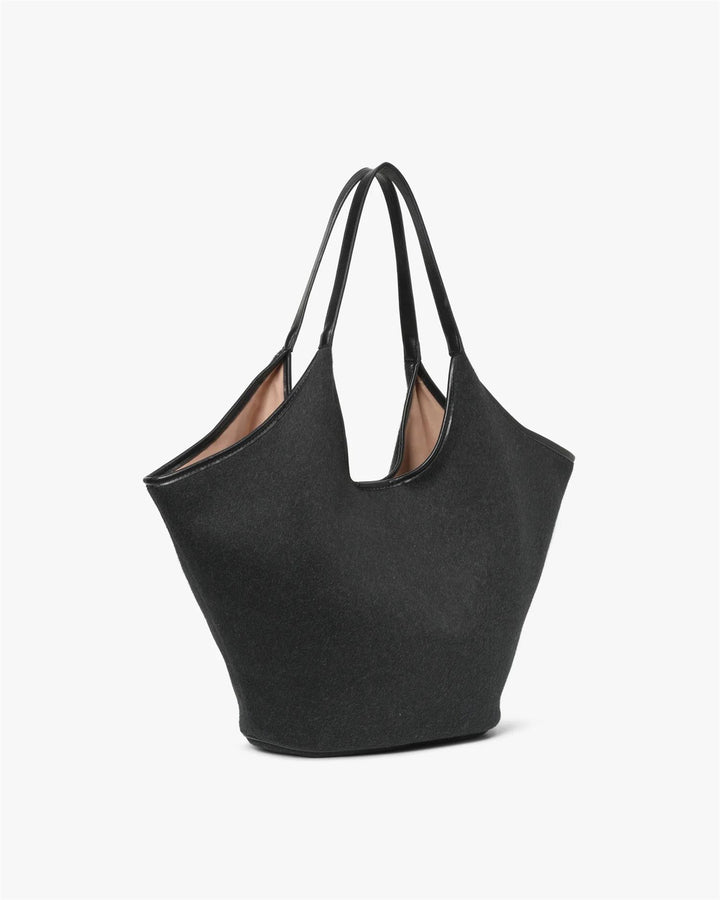 Day Woolen Shoulder Bag, Dk Grey Mel