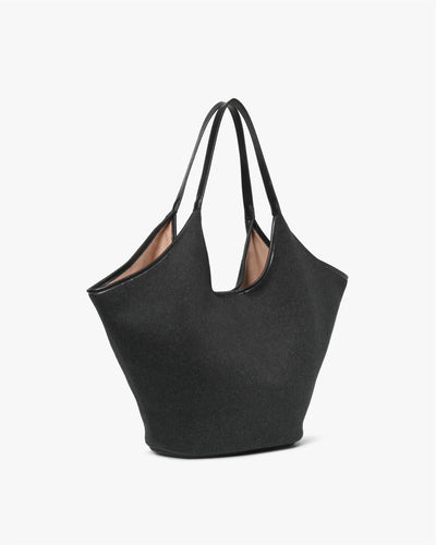 Day Woolen Shoulder Bag, Dk Grey Mel