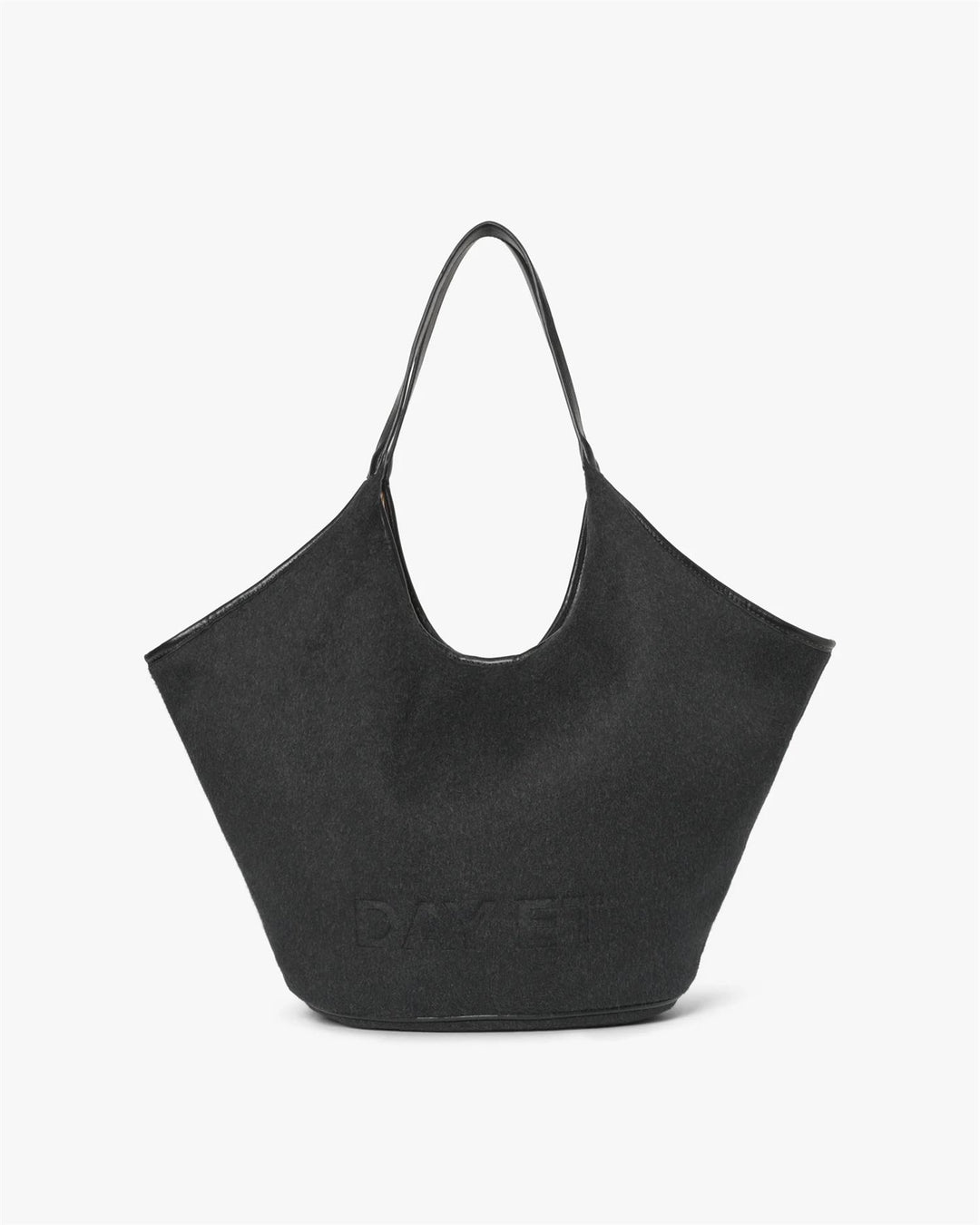 Day Woolen Shoulder Bag, Dk Grey Mel