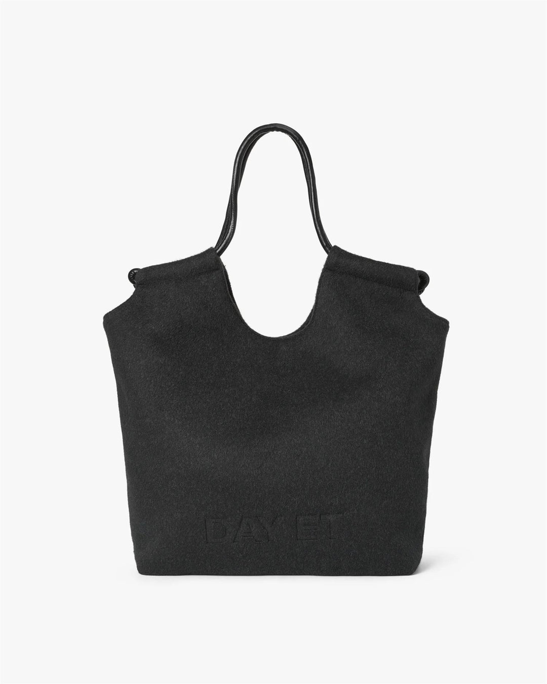 Day Woolen Tote, Dark Grey Mel