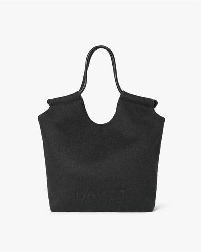 Day Woolen Tote, Dark Grey Mel