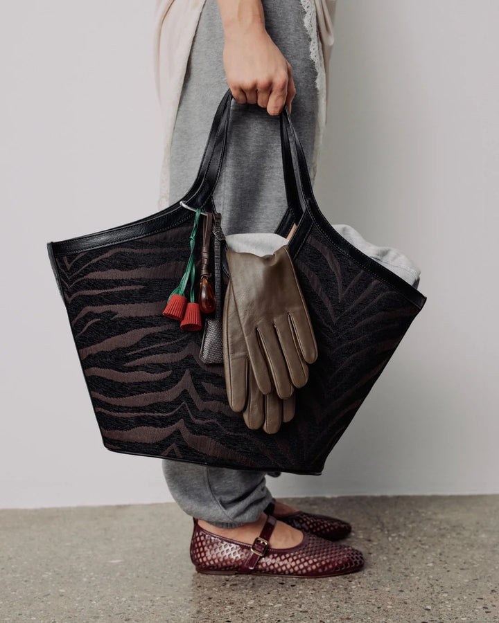 Day Zebra Work Tote, Coffee Bean