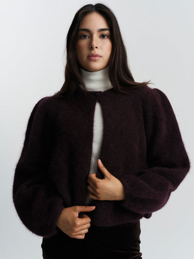 Amelia Chunky Cardigan, Red Wine fra Ella & il - bilde 2