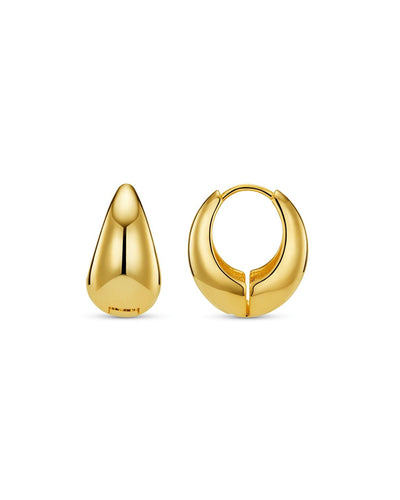 Polished Domed Taper Hoop Earrings