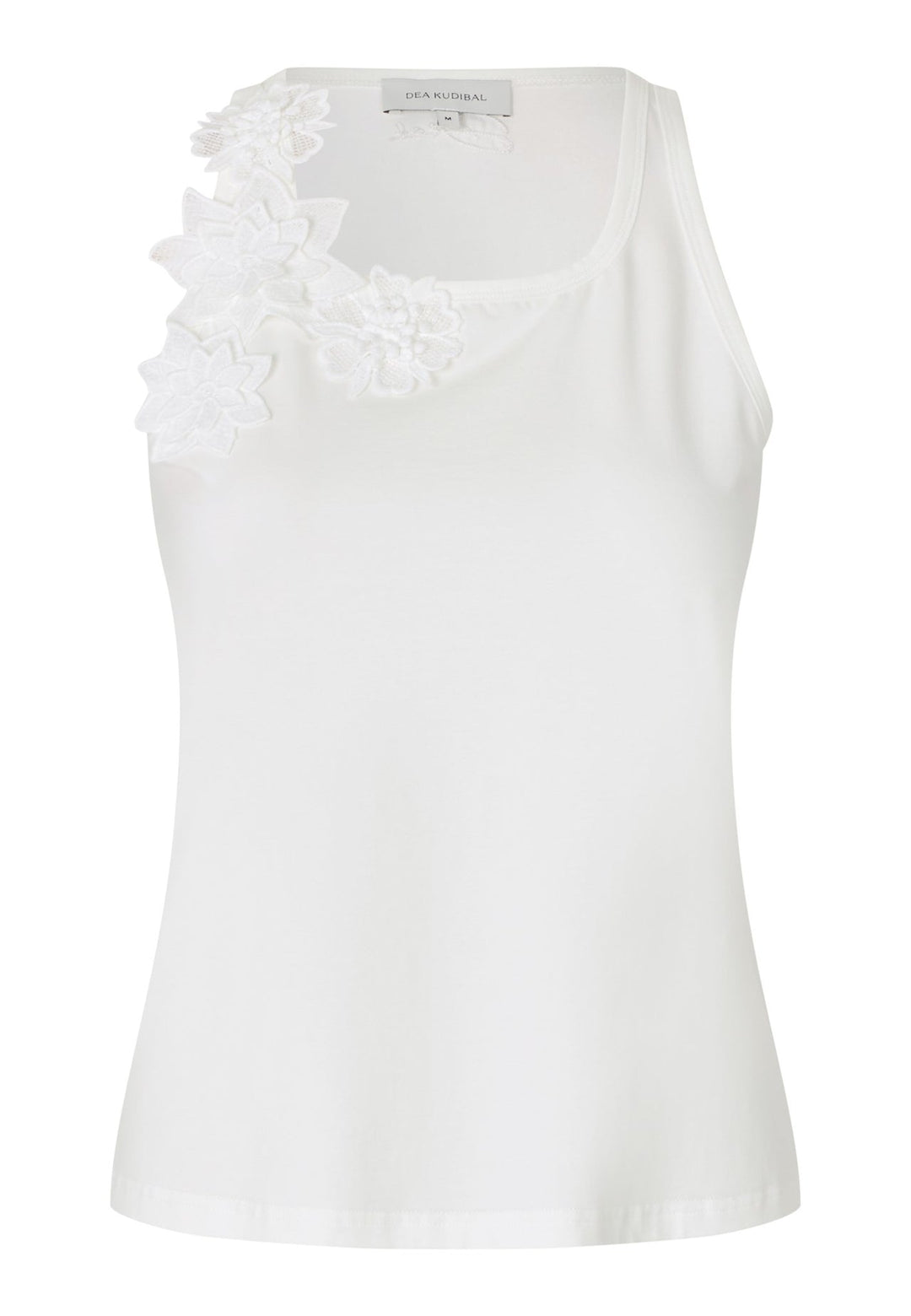Dea Kudibal hvit overdel singlet med blonder - forfra