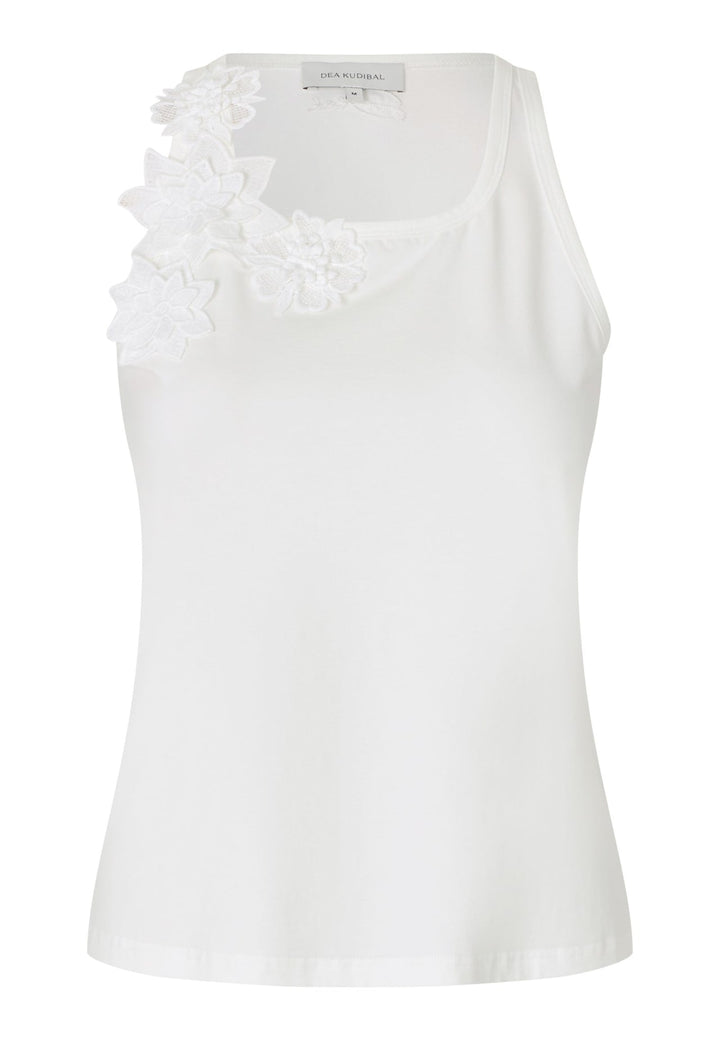 Dea Kudibal hvit overdel singlet med blonder - forfra