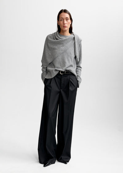 Mira Wool Cash Scarf, M. Grey Mel fra Christian Aks - bilde 2