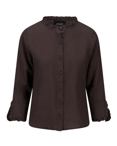 Clarion Linen Shirt, Dark Brown
