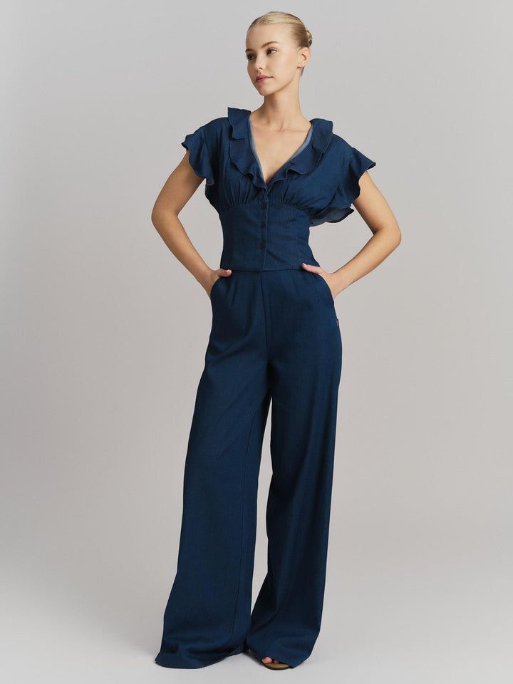 Felicia Tencel Pants, Dark Blue