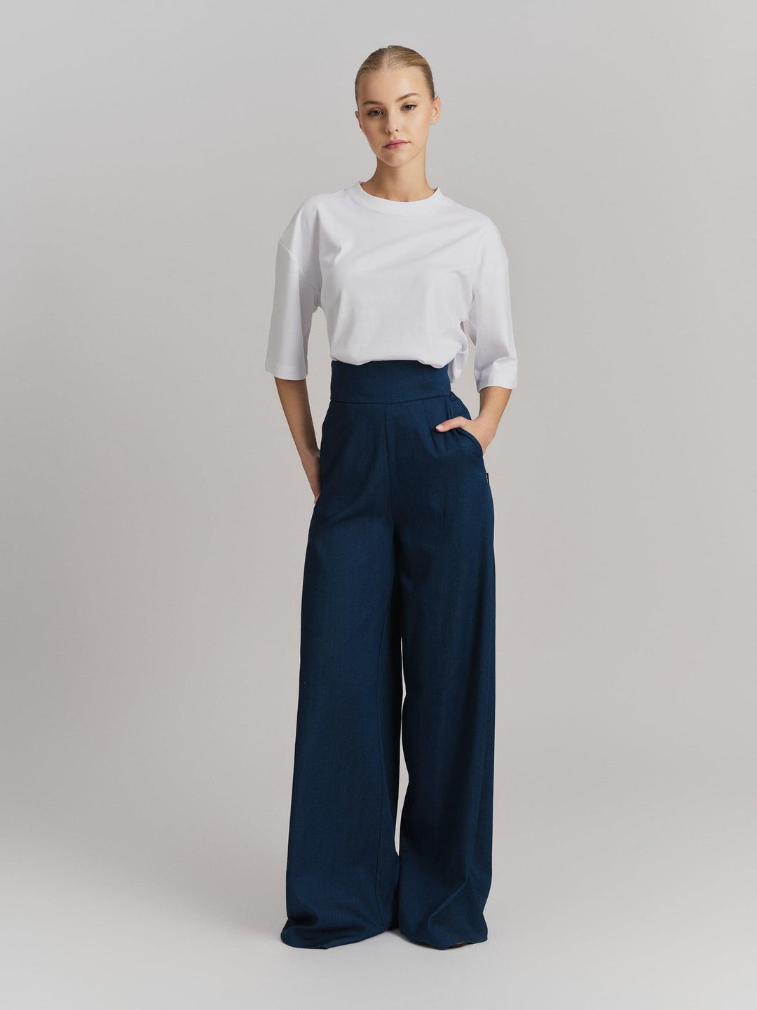 Felicia Tencel Pants, Dark Blue