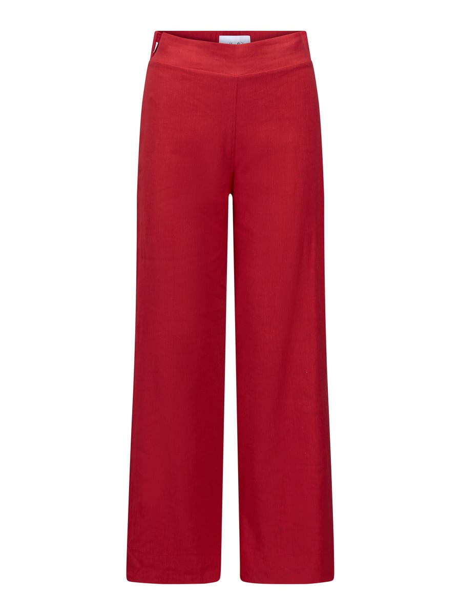Molly Stretch Linen Pants, Red