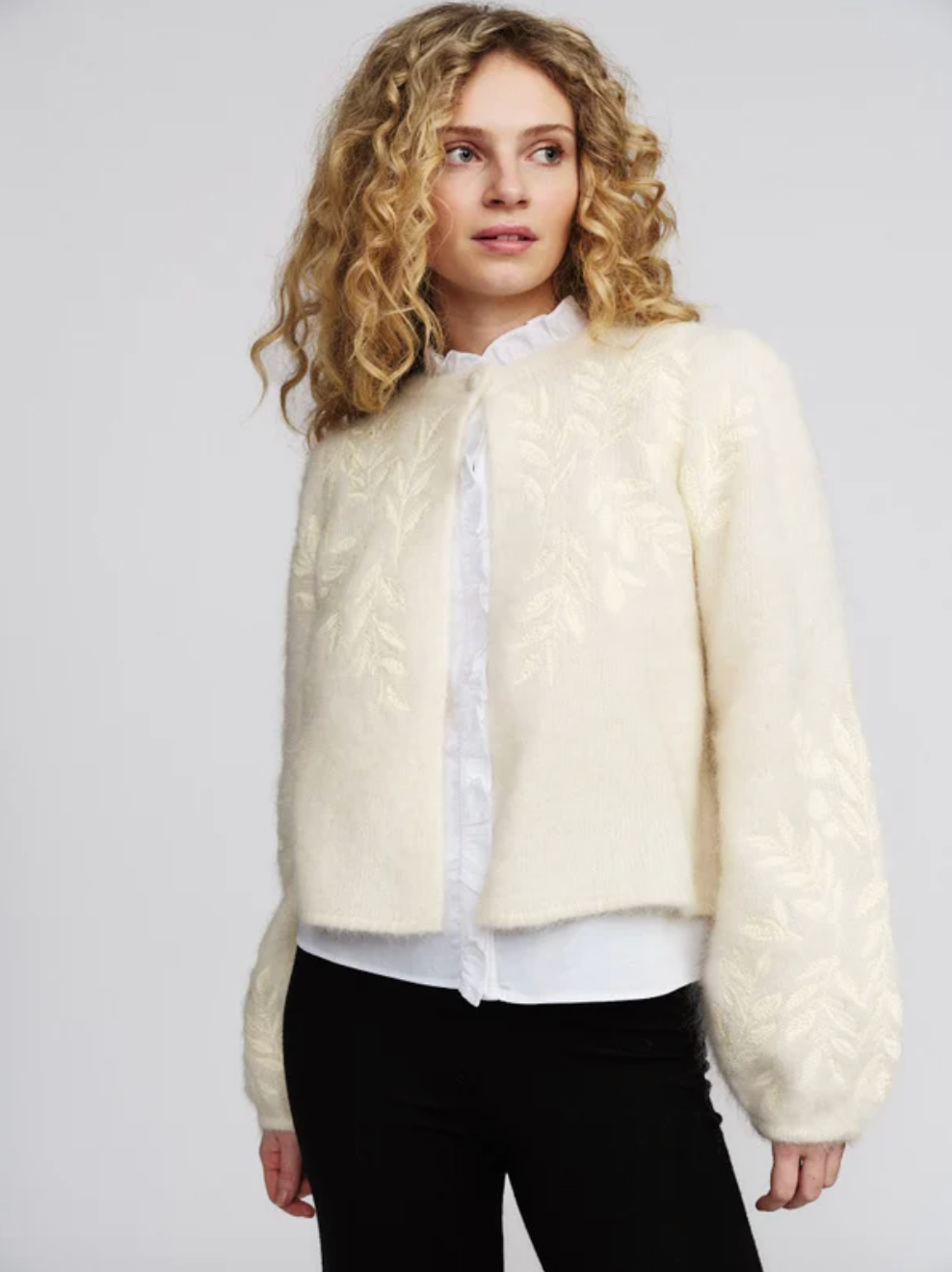 Amie Chunky Cardigan, Bright White