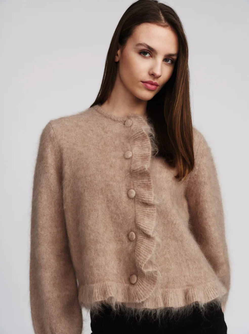 Ana Chunky Cardigan, Hazel Beige